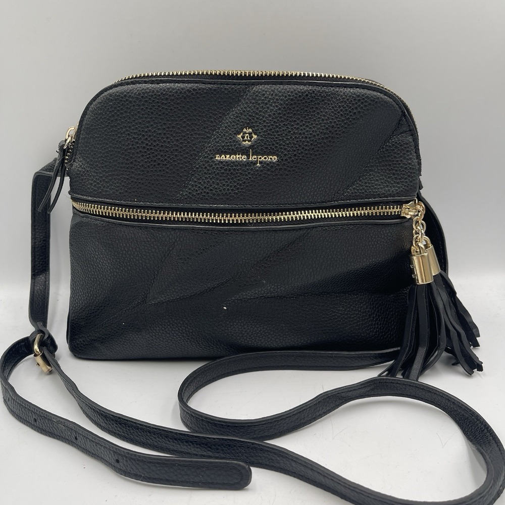 Nanette Lepore Black Lonnie Dome Crossbody With Tassels